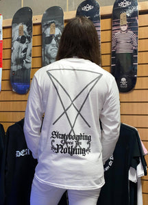 Kvltivation Skate Store - Skateboarding Owes You Nothing Long sleeve Shirt White