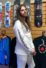 Load image into Gallery viewer, Kvltivation Skate Store - Skateboarding Owes You Nothing Long sleeve Shirt White