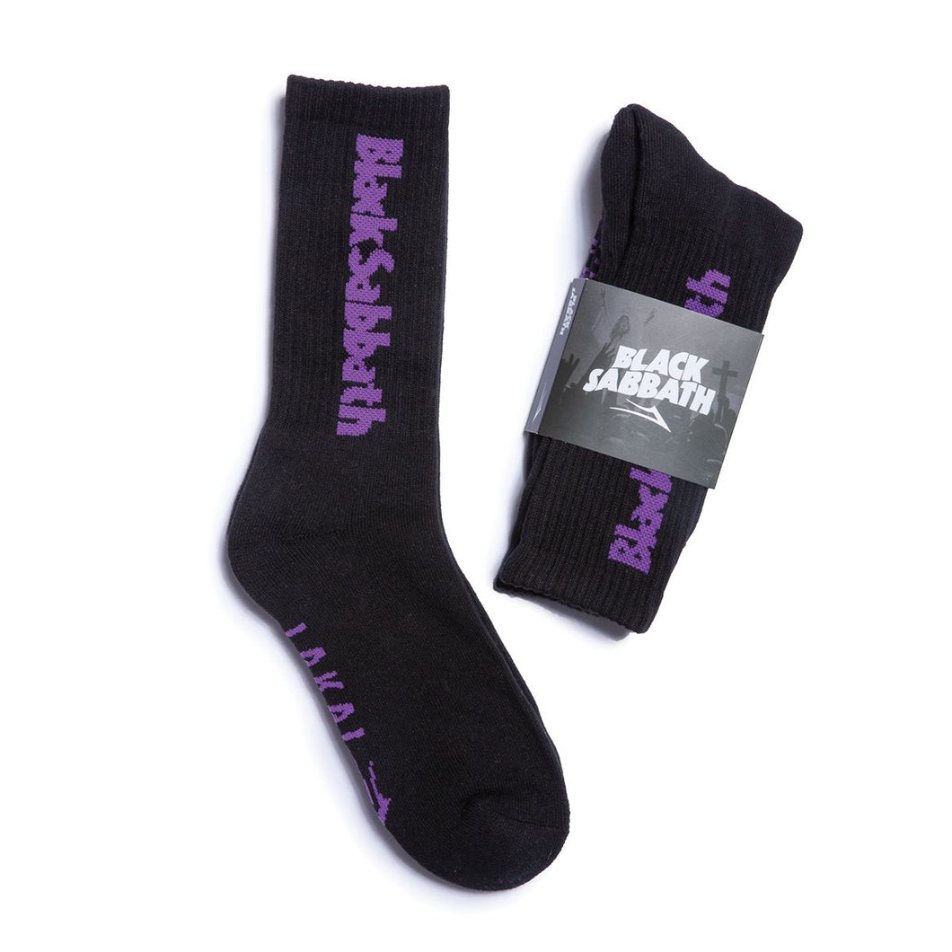 Lakai LTD X Black Sabbath crew sock Black